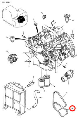 Escavatore Spare Parts ME900742 YX20M01025P1 della cinghia del ventilatore dei pezzi meccanici della costruzione di MITSUBISHI 6D22